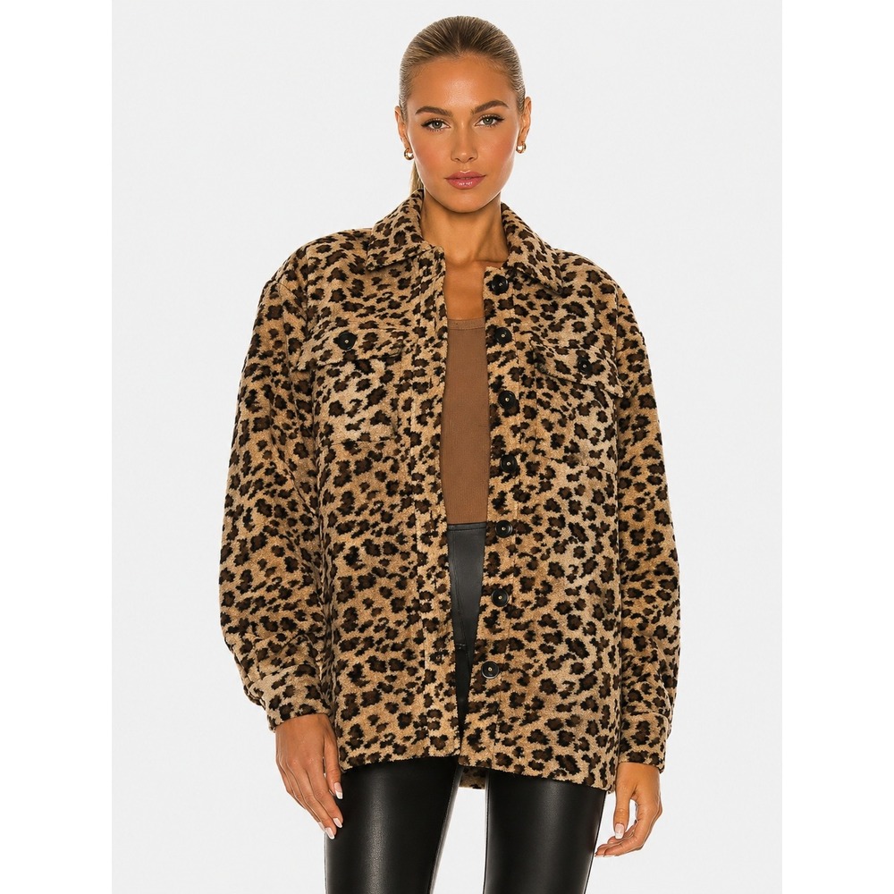 Lovers and Friends Hala Jacket Cheetah Leopard Wool Oversized Shacket XS